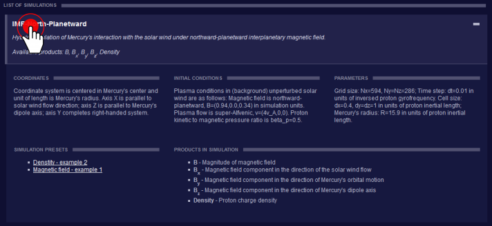 1) Select project & simulation